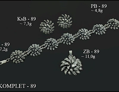 Numery komplet&oacute;w biżuterii 200-001 - producent biżuterii srebrnej Ab-AG