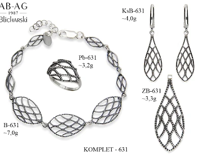 Komplety biżuterii bez dodatk&oacute;w - producent biżuterii srebrnej Ab-AG