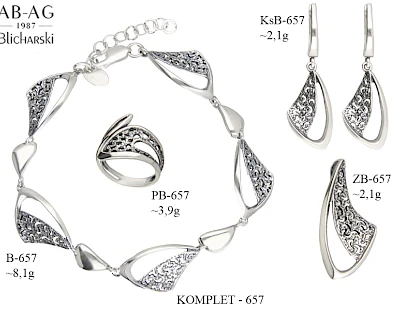 Komplety biżuterii bez dodatk&oacute;w - producent biżuterii srebrnej Ab-AG