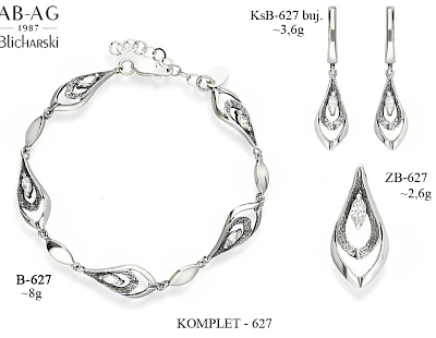 Numery komplet&oacute;w biżuterii 700-601 - producent biżuterii srebrnej Ab-AG