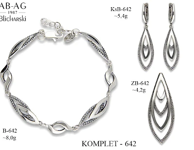 Numery komplet&oacute;w biżuterii 700-601 - producent biżuterii srebrnej Ab-AG