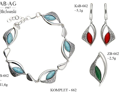 Numery komplet&oacute;w biżuterii 700-601 - producent biżuterii srebrnej Ab-AG