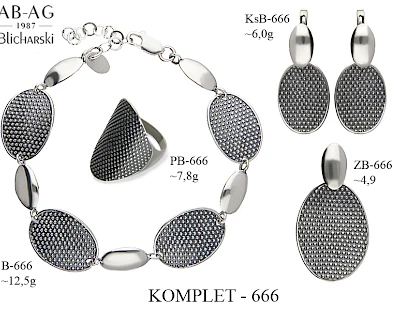 Numery komplet&oacute;w biżuterii 700-601 - producent biżuterii srebrnej Ab-AG