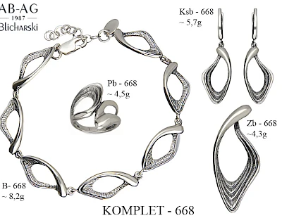 Numery komplet&oacute;w biżuterii 700-601 - producent biżuterii srebrnej Ab-AG