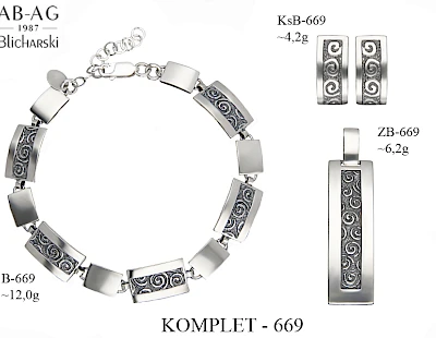Numery komplet&oacute;w biżuterii 700-601 - producent biżuterii srebrnej Ab-AG