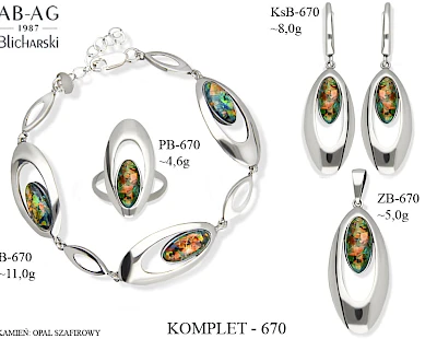 Numery komplet&oacute;w biżuterii 700-601 - producent biżuterii srebrnej Ab-AG