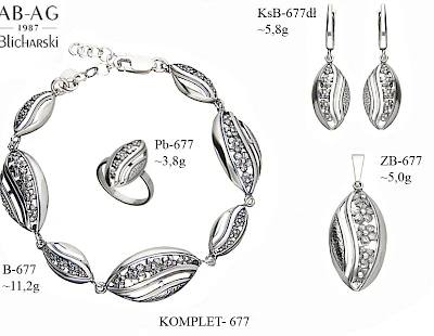 Numery komplet&oacute;w biżuterii 700-601 - producent biżuterii srebrnej Ab-AG