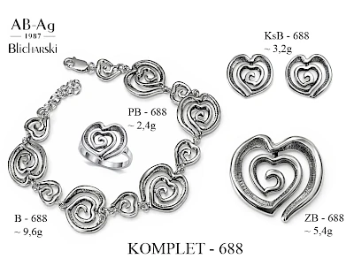 Numery komplet&oacute;w biżuterii 700-601 - producent biżuterii srebrnej Ab-AG