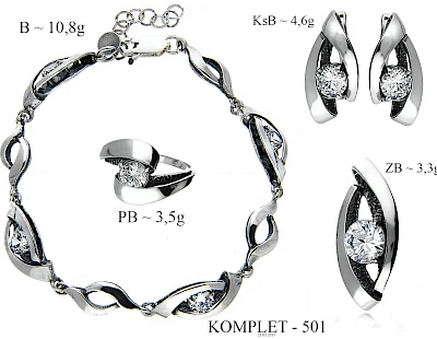 Numery komplet&oacute;w biżuterii 600-501 - producent biżuterii srebrnej Ab-AG