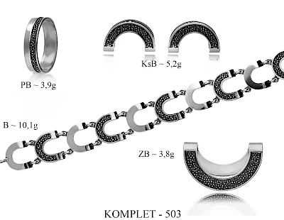 Numery komplet&oacute;w biżuterii 600-501 - producent biżuterii srebrnej Ab-AG