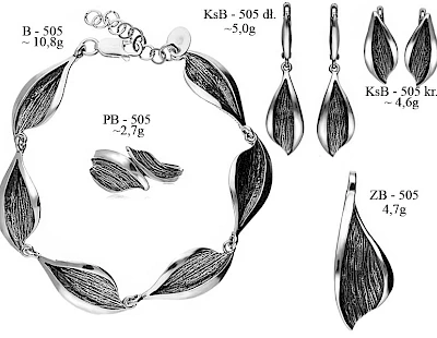 Numery komplet&oacute;w biżuterii 600-501 - producent biżuterii srebrnej Ab-AG