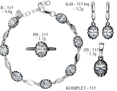 Numery komplet&oacute;w biżuterii 600-501 - producent biżuterii srebrnej Ab-AG