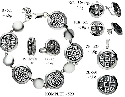 Numery komplet&oacute;w biżuterii 600-501 - producent biżuterii srebrnej Ab-AG