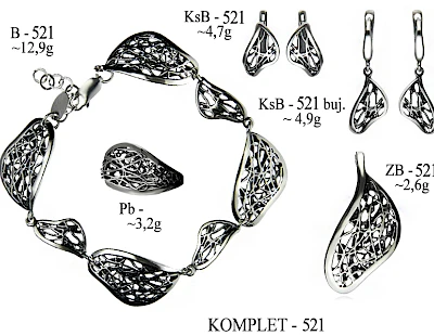 Numery komplet&oacute;w biżuterii 600-501 - producent biżuterii srebrnej Ab-AG