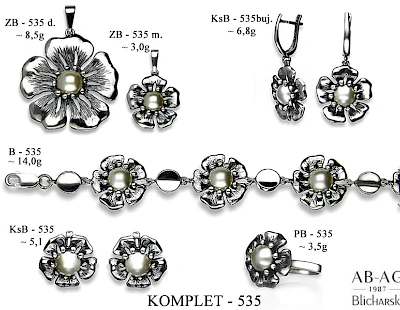 Numery komplet&oacute;w biżuterii 600-501 - producent biżuterii srebrnej Ab-AG