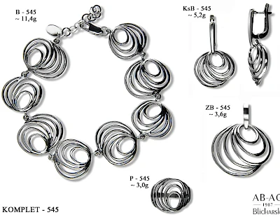 Numery komplet&oacute;w biżuterii 600-501 - producent biżuterii srebrnej Ab-AG