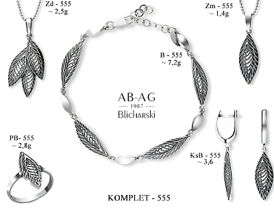 Numery komplet&oacute;w biżuterii 600-501 - producent biżuterii srebrnej Ab-AG