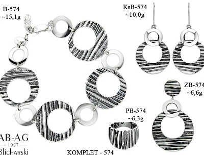 Numery komplet&oacute;w biżuterii 600-501 - producent biżuterii srebrnej Ab-AG