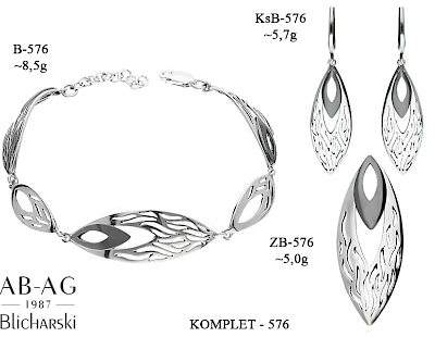 Numery komplet&oacute;w biżuterii 600-501 - producent biżuterii srebrnej Ab-AG