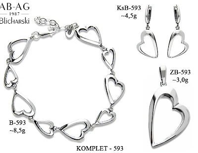 Numery komplet&oacute;w biżuterii 600-501 - producent biżuterii srebrnej Ab-AG
