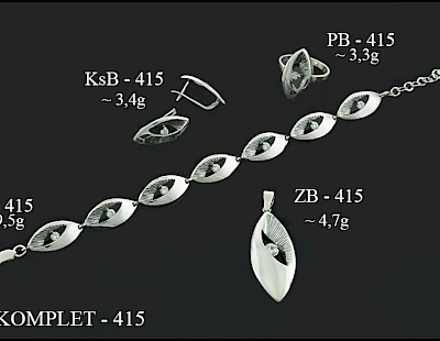 Numery komplet&oacute;w biżuterii 500-401 - producent biżuterii srebrnej Ab-AG