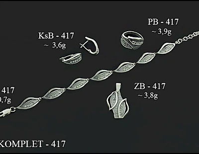 Numery komplet&oacute;w biżuterii 500-401 - producent biżuterii srebrnej Ab-AG