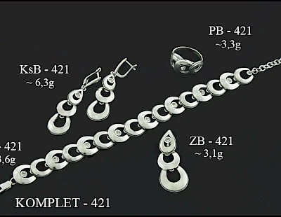 Numery komplet&oacute;w biżuterii 500-401 - producent biżuterii srebrnej Ab-AG