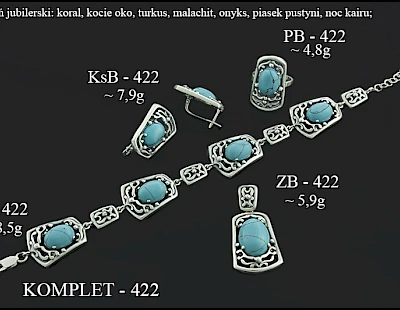 Numery komplet&oacute;w biżuterii 500-401 - producent biżuterii srebrnej Ab-AG