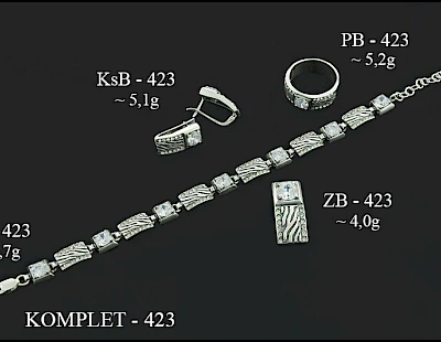 Numery komplet&oacute;w biżuterii 500-401 - producent biżuterii srebrnej Ab-AG