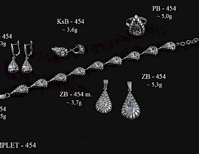 Numery komplet&oacute;w biżuterii 500-401 - producent biżuterii srebrnej Ab-AG