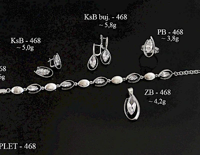 Numery komplet&oacute;w biżuterii 500-401 - producent biżuterii srebrnej Ab-AG