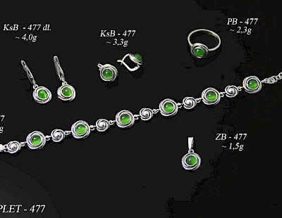 Numery komplet&oacute;w biżuterii 500-401 - producent biżuterii srebrnej Ab-AG