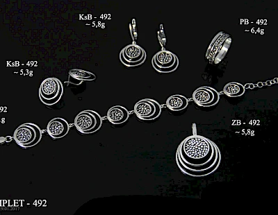 Numery komplet&oacute;w biżuterii 500-401 - producent biżuterii srebrnej Ab-AG