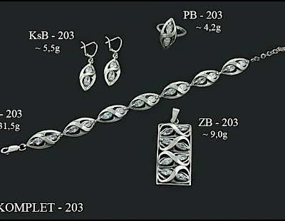 Numery komplet&oacute;w biżuterii 300-201 - producent biżuterii srebrnej Ab-AG