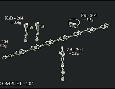 Numery komplet&oacute;w biżuterii 300-201 - producent biżuterii srebrnej Ab-AG