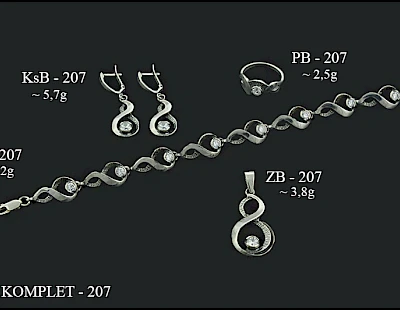 Numery komplet&oacute;w biżuterii 300-201 - producent biżuterii srebrnej Ab-AG