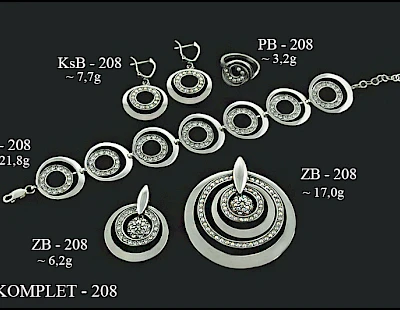 Numery komplet&oacute;w biżuterii 300-201 - producent biżuterii srebrnej Ab-AG