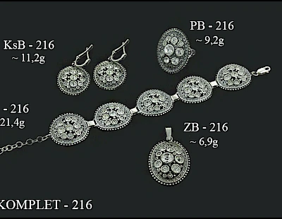 Numery komplet&oacute;w biżuterii 300-201 - producent biżuterii srebrnej Ab-AG