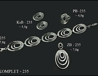 Numery komplet&oacute;w biżuterii 300-201 - producent biżuterii srebrnej Ab-AG