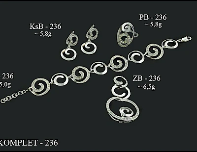 Numery komplet&oacute;w biżuterii 300-201 - producent biżuterii srebrnej Ab-AG