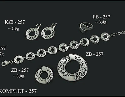 Numery komplet&oacute;w biżuterii 300-201 - producent biżuterii srebrnej Ab-AG