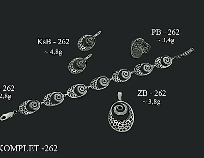 Numery komplet&oacute;w biżuterii 300-201 - producent biżuterii srebrnej Ab-AG