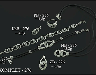 Numery komplet&oacute;w biżuterii 300-201 - producent biżuterii srebrnej Ab-AG