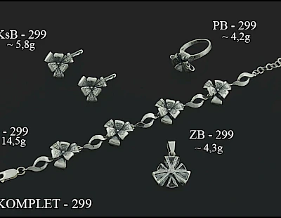 Numery komplet&oacute;w biżuterii 300-201 - producent biżuterii srebrnej Ab-AG