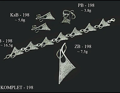 Numery komplet&oacute;w biżuterii 200-001 - producent biżuterii srebrnej Ab-AG